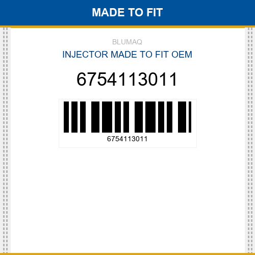 6754113011 Injector Made to fit for KOMATSU