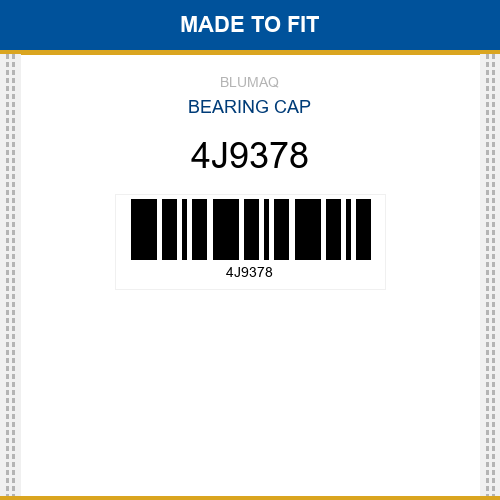 4J9378 Bearing cap Made to fit