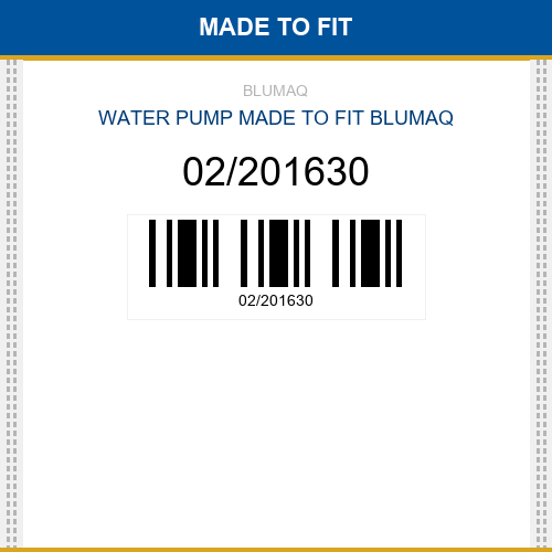 02/201630 Water pump Made to fit for JCB