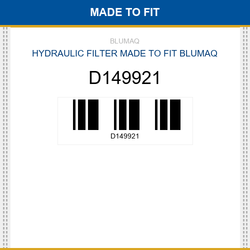 D149921 Hydraulic filter Made to fit for CASE