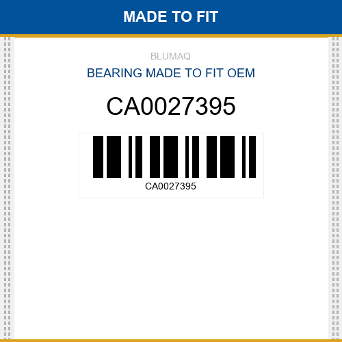 CA0027395 Bearing Made to fit for KOMATSU
