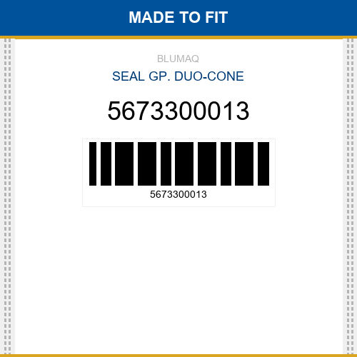 5673300013 Seal gp. duo-cone Made to fit for KOMATSU