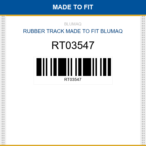RT03547 Rubber track Made to fit for VARIOS