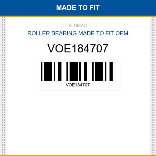 VOE184707 Roller bearing Made to fit for VOLVO