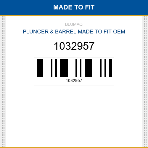 1032957 Plunger & barrel Made to fit