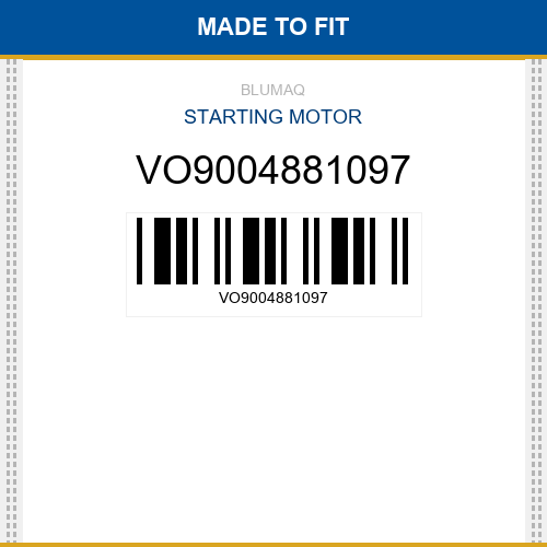 VO9004881097 Starting motor Made to fit for VOLVO