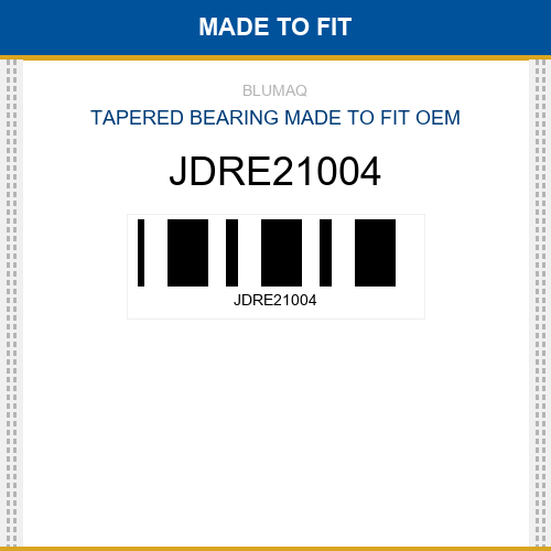 JDRE21004 Tapered bearing Made to fit for JOHN DEERE
