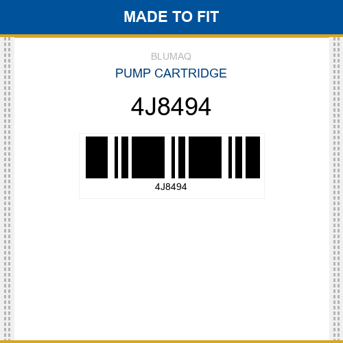 4J8494 Pump cartridge Made to fit