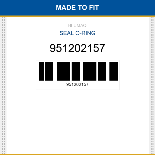 951202157 Seal o-ring Made to fit for VOLVO