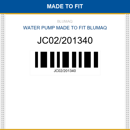 JC02/201340 Water pump Made to fit for JCB