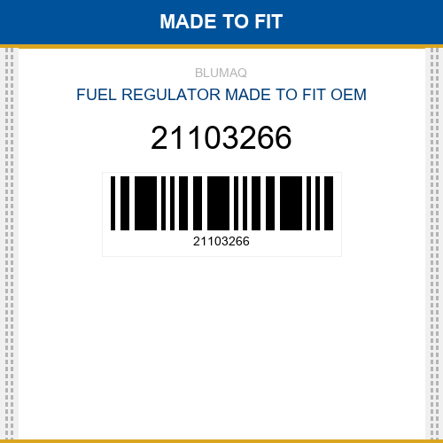 21103266 Fuel regulator Made to fit for VOLVO