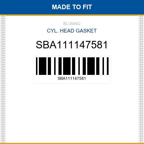 SBA111147581 Cyl. head gasket Made to fit for CASE