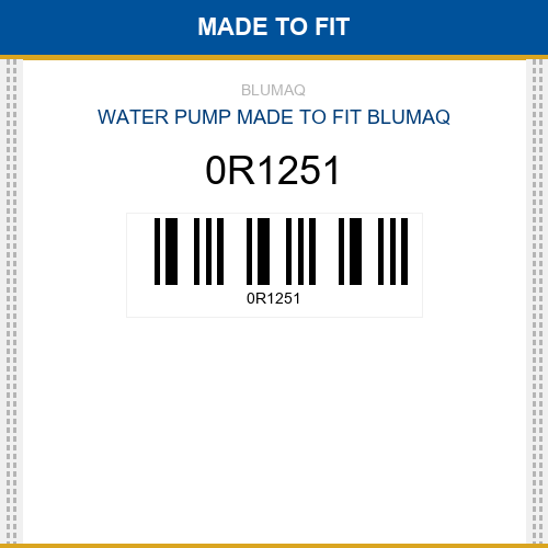 0R1251 Water pump Made to fit for CATERPILLAR