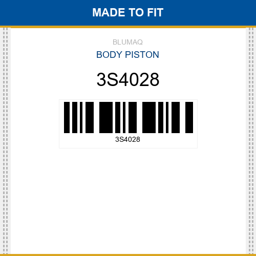 3S4028 Body piston Made to fit