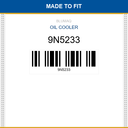 9N5233 Oil cooler Made to fit for CATERPILLAR
