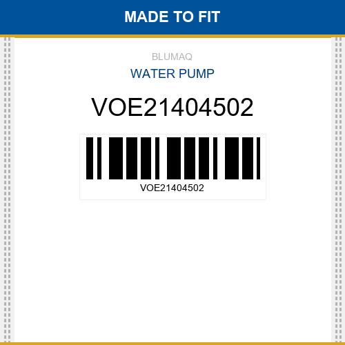 VOE21404502 Water pump Made to fit for VOLVO