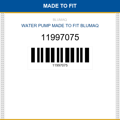 11997075 Water pump Made to fit for VOLVO