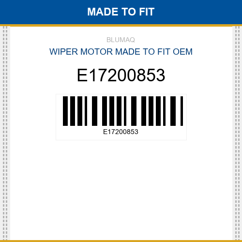 E17200853 Wiper motor Made to fit for VOLVO