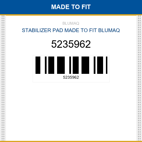5235962 Stabilizer pad Made to fit