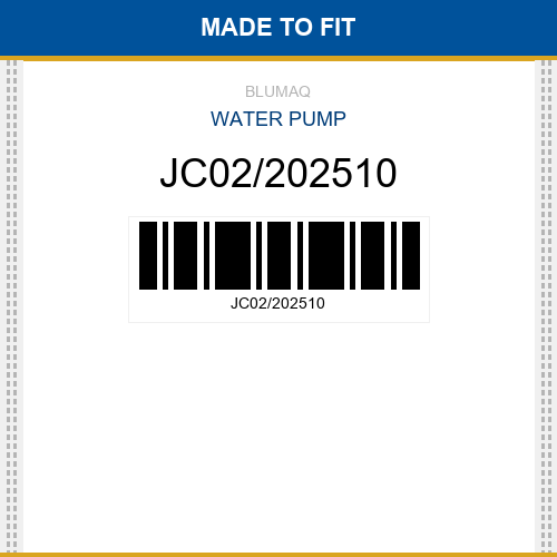 JC02/202510 Water pump Made to fit for JCB