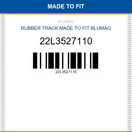 22L3527110 Rubber track Made to fit for KOMATSU