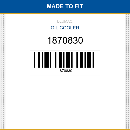 1870830 Oil cooler Made to fit