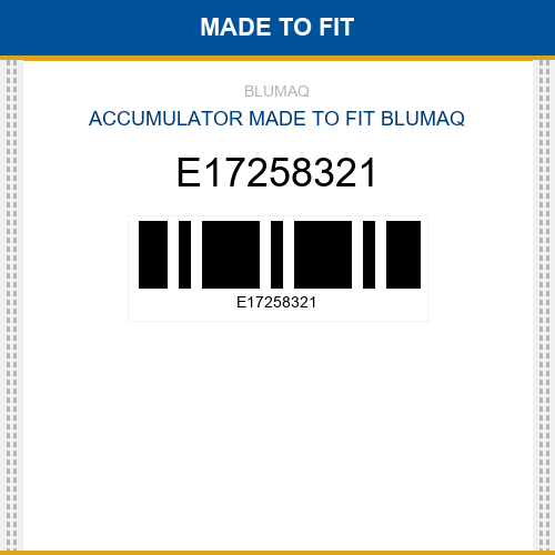 E17258321 Accumulator Made to fit for VOLVO