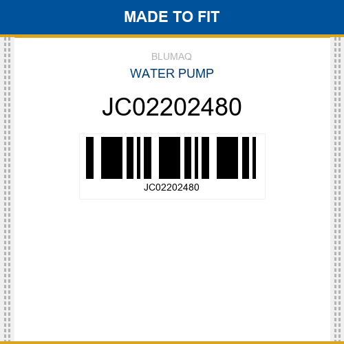 JC02202480 Water pump Made to fit for JCB
