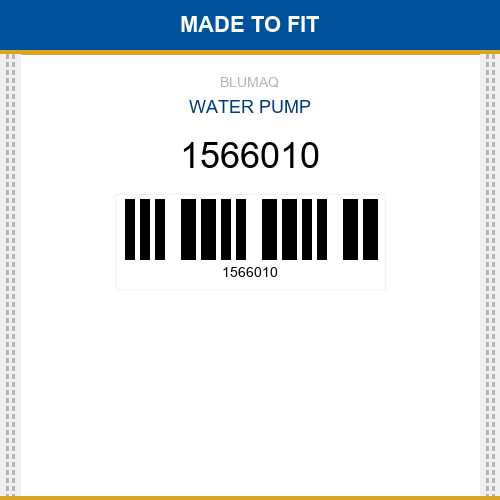 1566010 Water pump Made to fit