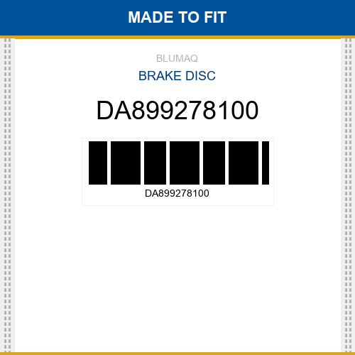 DA899278100 Brake disc Made to fit for Daewoo - Doosan