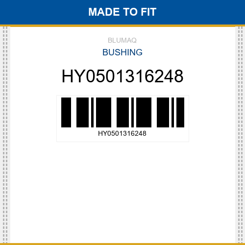 HY0501316248 Bushing Made to fit for HYUNDAI