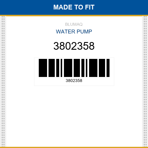 3802358 Water pump Made to fit for VOLVO