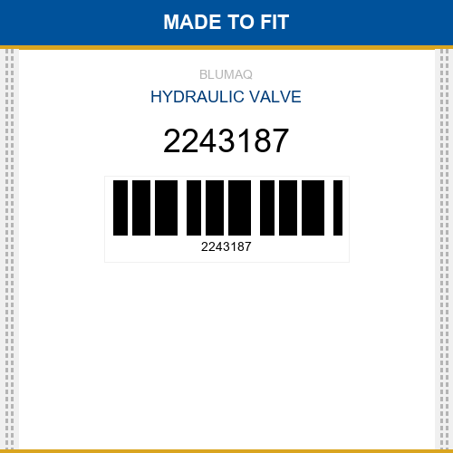 2243187 Hydraulic valve Made to fit