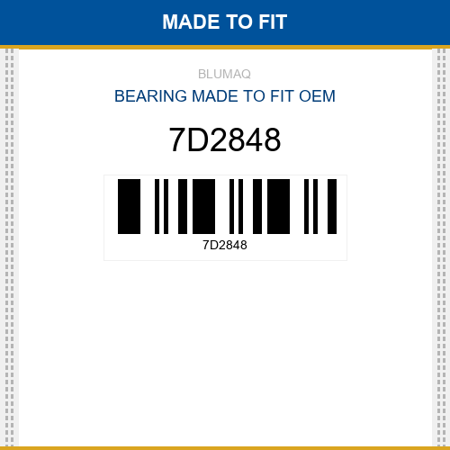 7D2848 Bearing Made to fit for CATERPILLAR