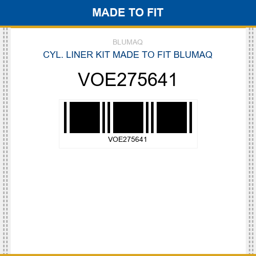 VOE275641 Cyl. liner kit Made to fit for VOLVO