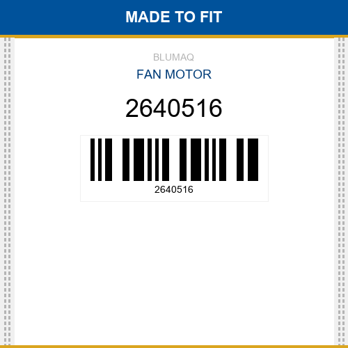 2640516 Fan motor Made to fit