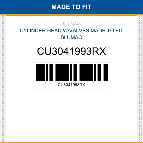 CU3041993RX Cylinder head w/valves Made to fit for CUMMINS
