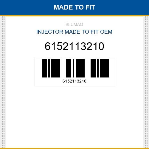 6152113210 Injector Made to fit for KOMATSU