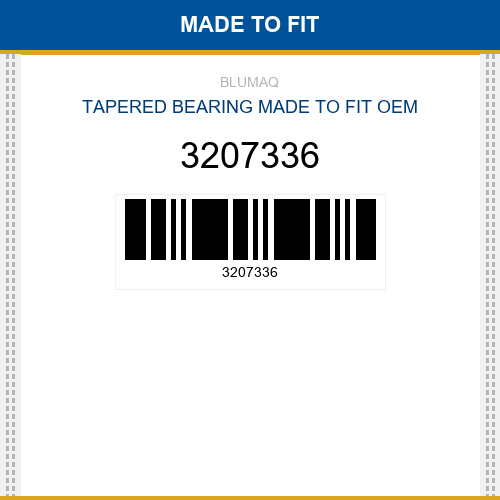3207336 Tapered bearing Made to fit for CATERPILLAR