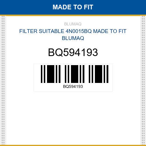 BQ594193 Filter suitable 4n0015bq Made to fit for BLUMAQ