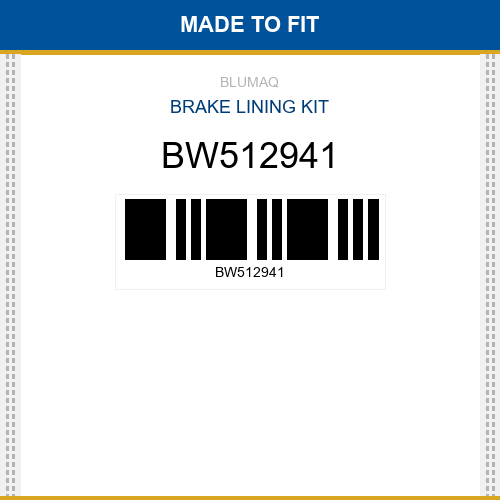 BW512941 Brake lining kit Made to fit for KOMATSU