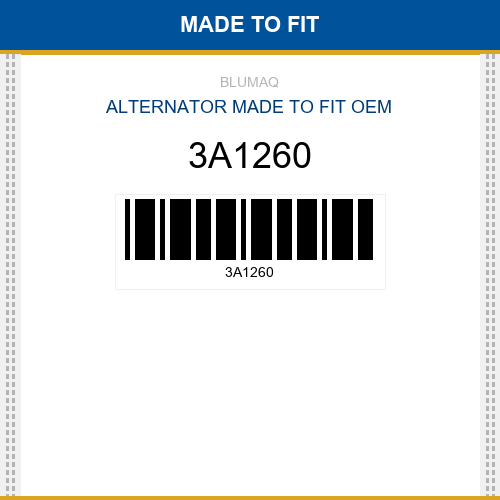3A1260 Alternator Made to fit