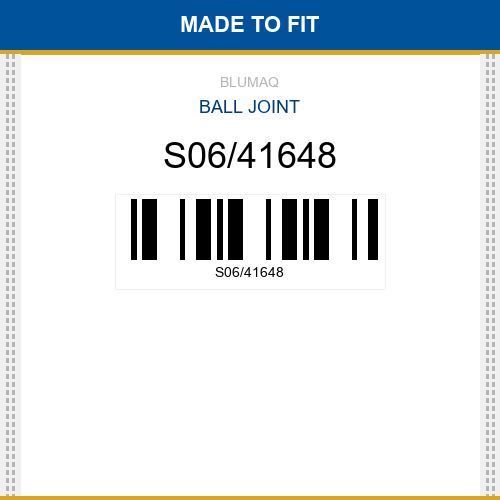 S06/41648 Ball joint Made to fit for VARIOS