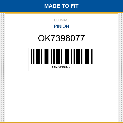 OK7398077 Pinion Made to fit for Orestein and Koppel