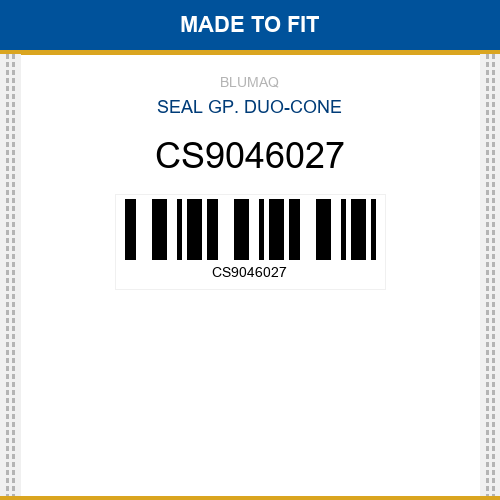 CS9046027 Seal gp. duo-cone Made to fit for CASE