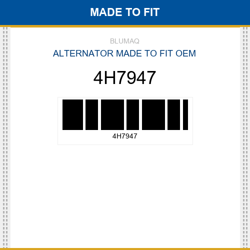 4H7947 Alternator Made to fit