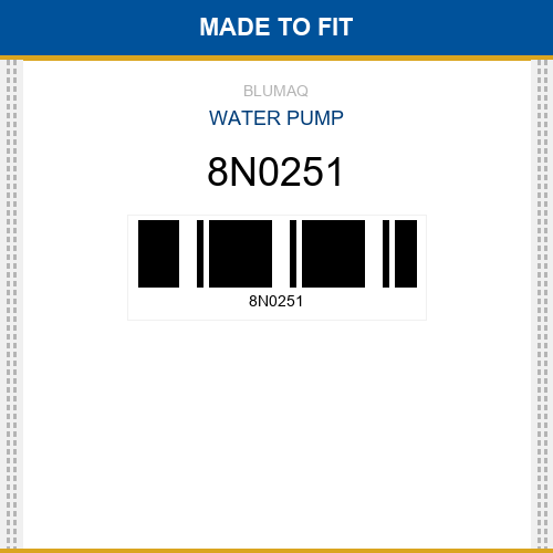 8N0251 Water pump Made to fit