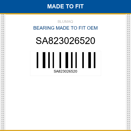SA823026520 Bearing Made to fit for VOLVO