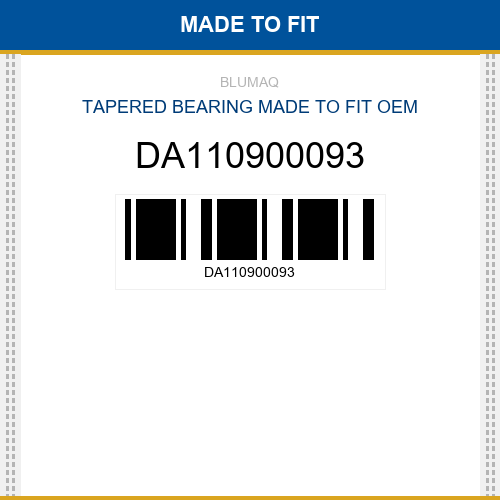 DA110900093 Tapered bearing Made to fit for Daewoo - Doosan