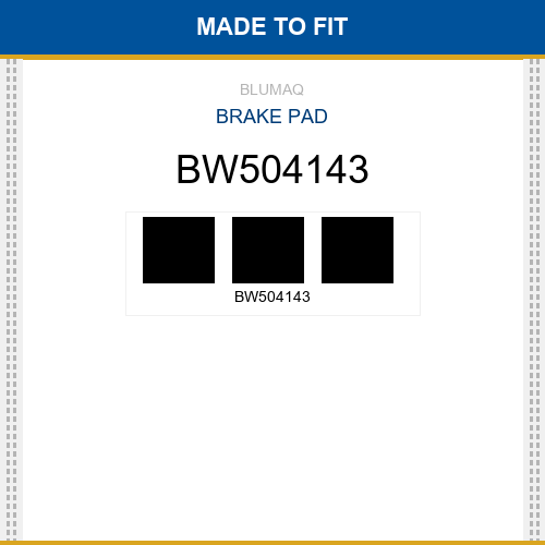 BW504143 Brake pad Made to fit for KOMATSU